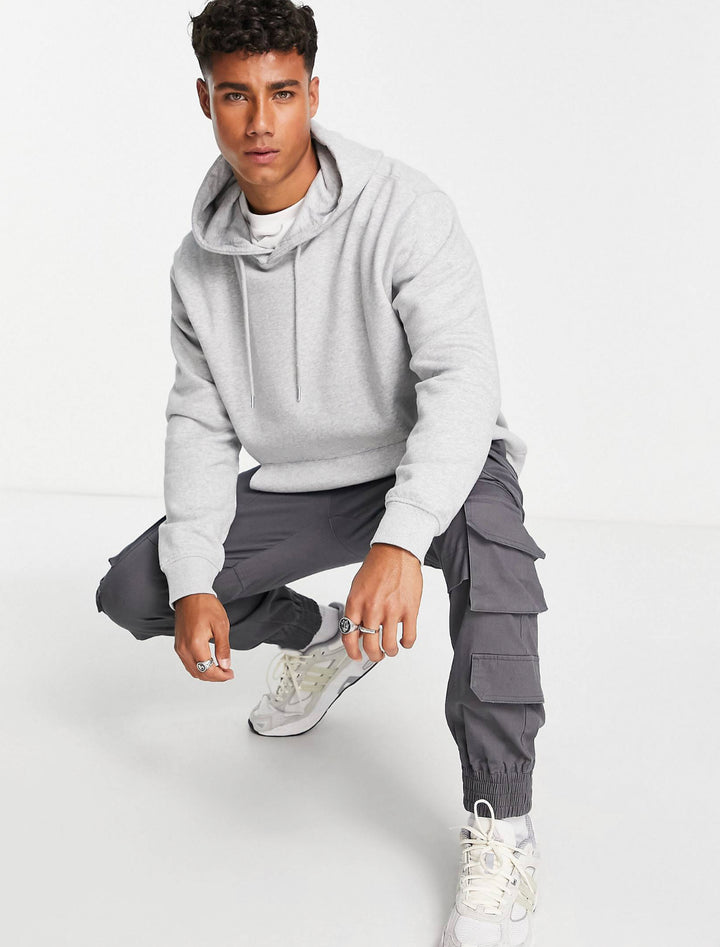 Hoodie in Marl Gray