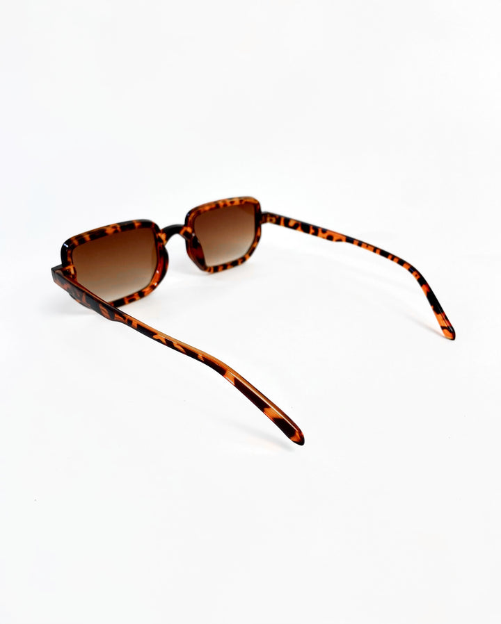 Polygonal leopard print frame sun glasses