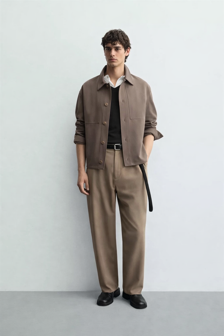 Snazzy smart wide leg pants in khaki