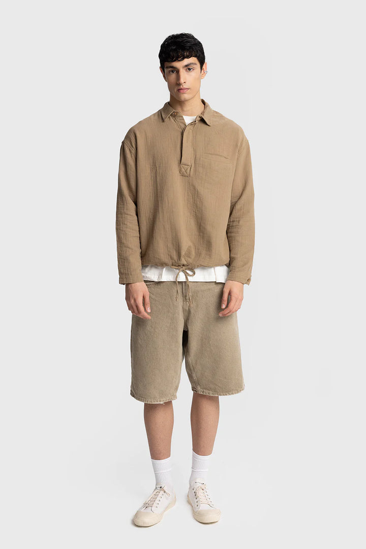 GIESTO linen spring shirt in khaki