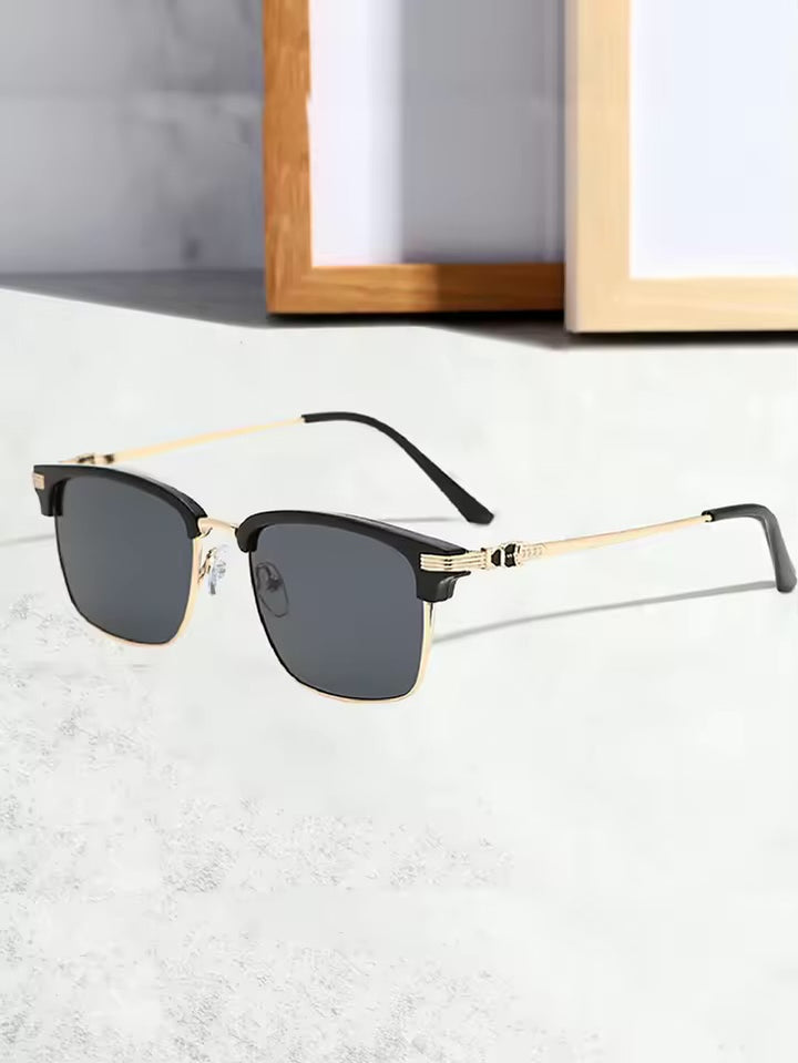 Men's Metal Punk Sun glasses in Black