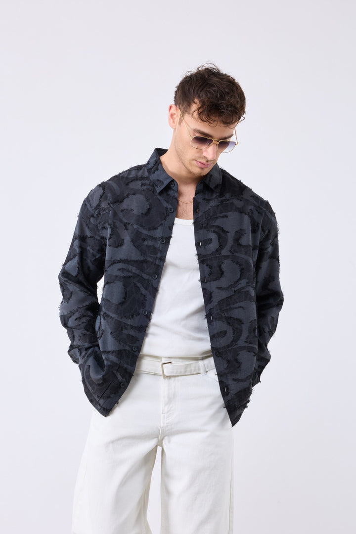 2512 Feather Longsleeve Shirt in Black