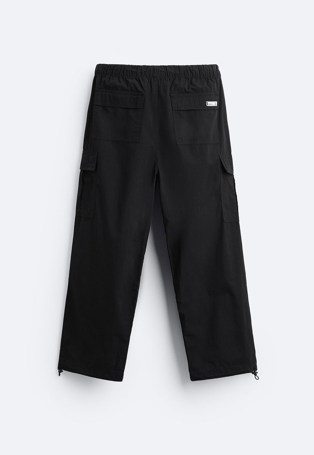 ZARA PARACHUTE CARGO PANTS IN BLACK