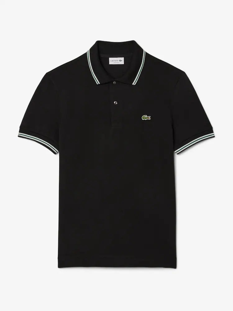 Lacoste Tipped Short Sleeve Polo Shirt in Black