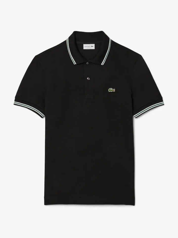 Lacoste Tipped Short Sleeve Polo Shirt in Black