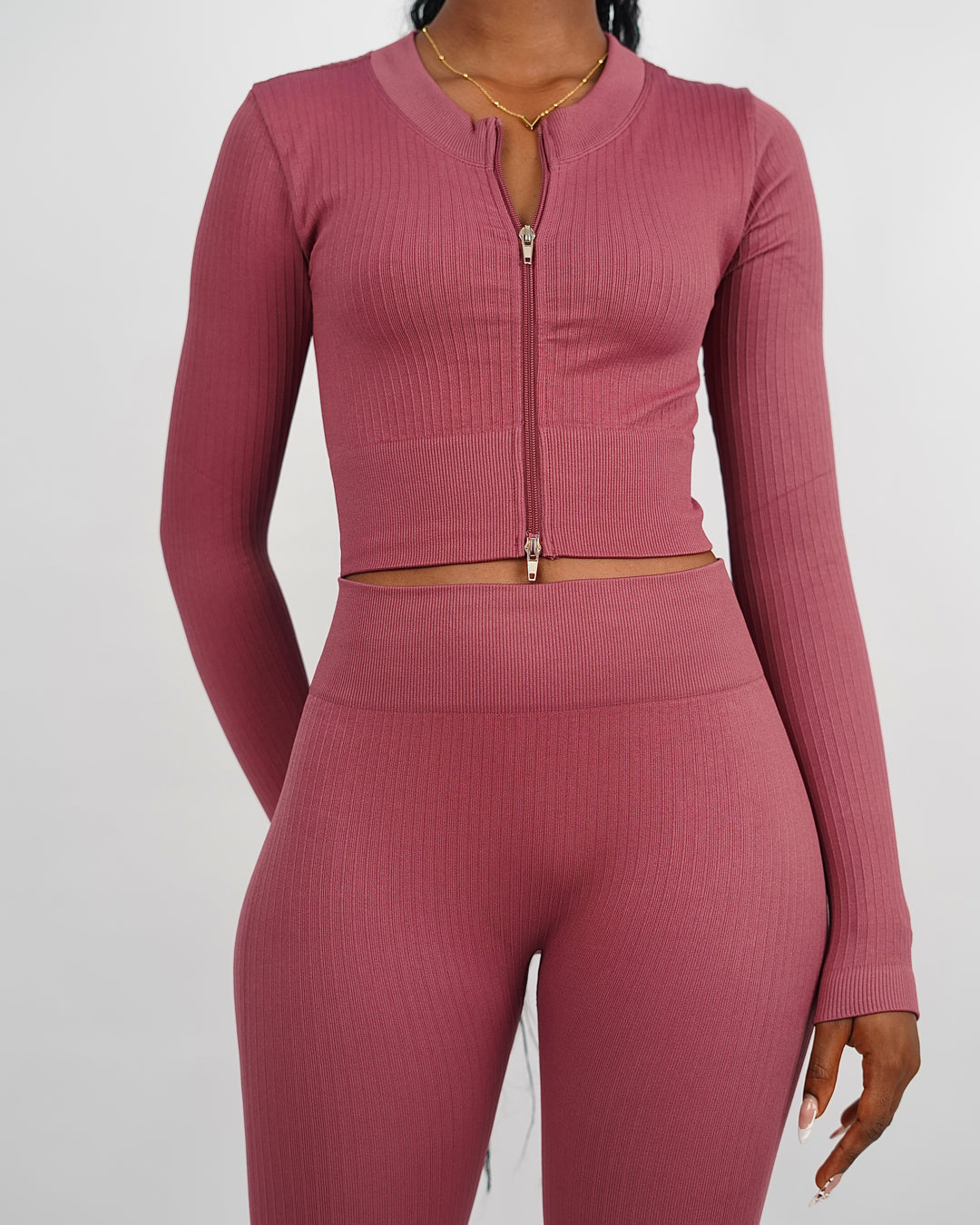 Garm Island Seamless Ribbed Long Sleeve in magenta