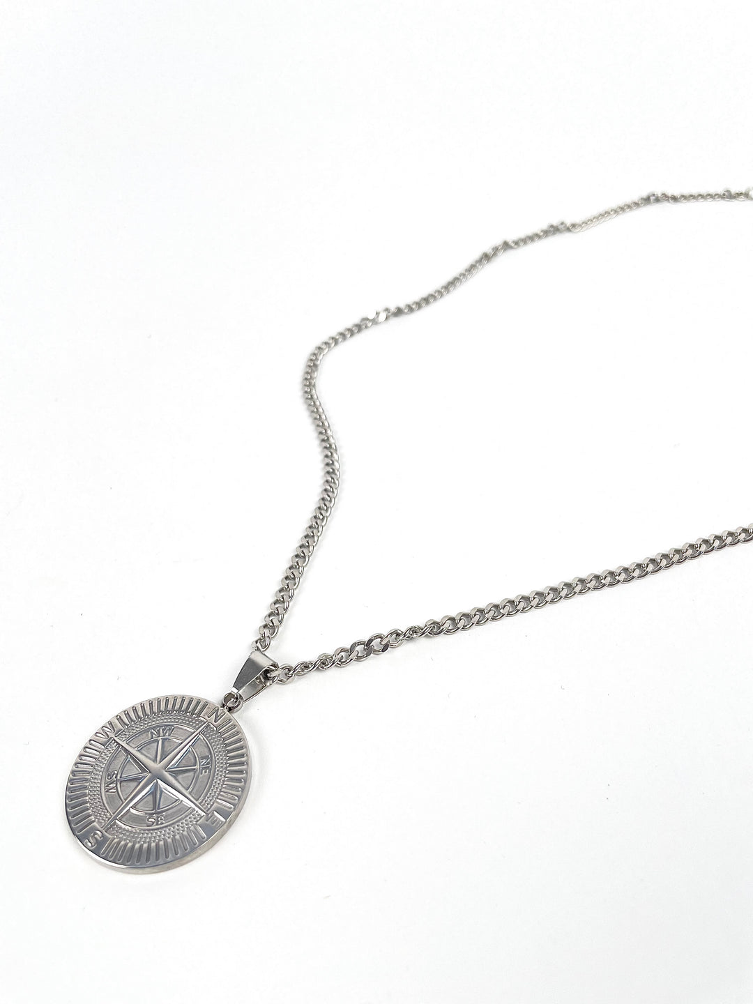 Garm Island Compass Necklace in Silver