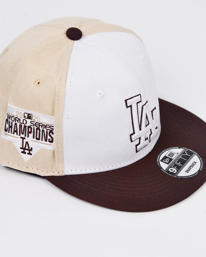 Los Angeles Championship Adjustable SnapBack in White and Beige