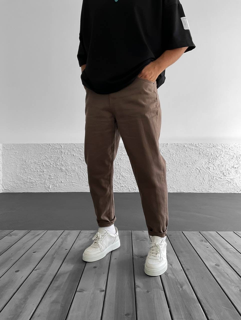Difransel banan jeans in coffee brown – Garmisland