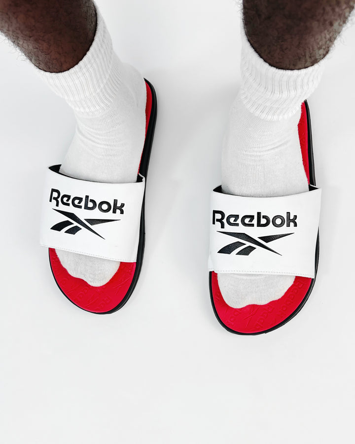 Slide Reebok Exercise Reebok Dual Density Slides in White – Garmisland