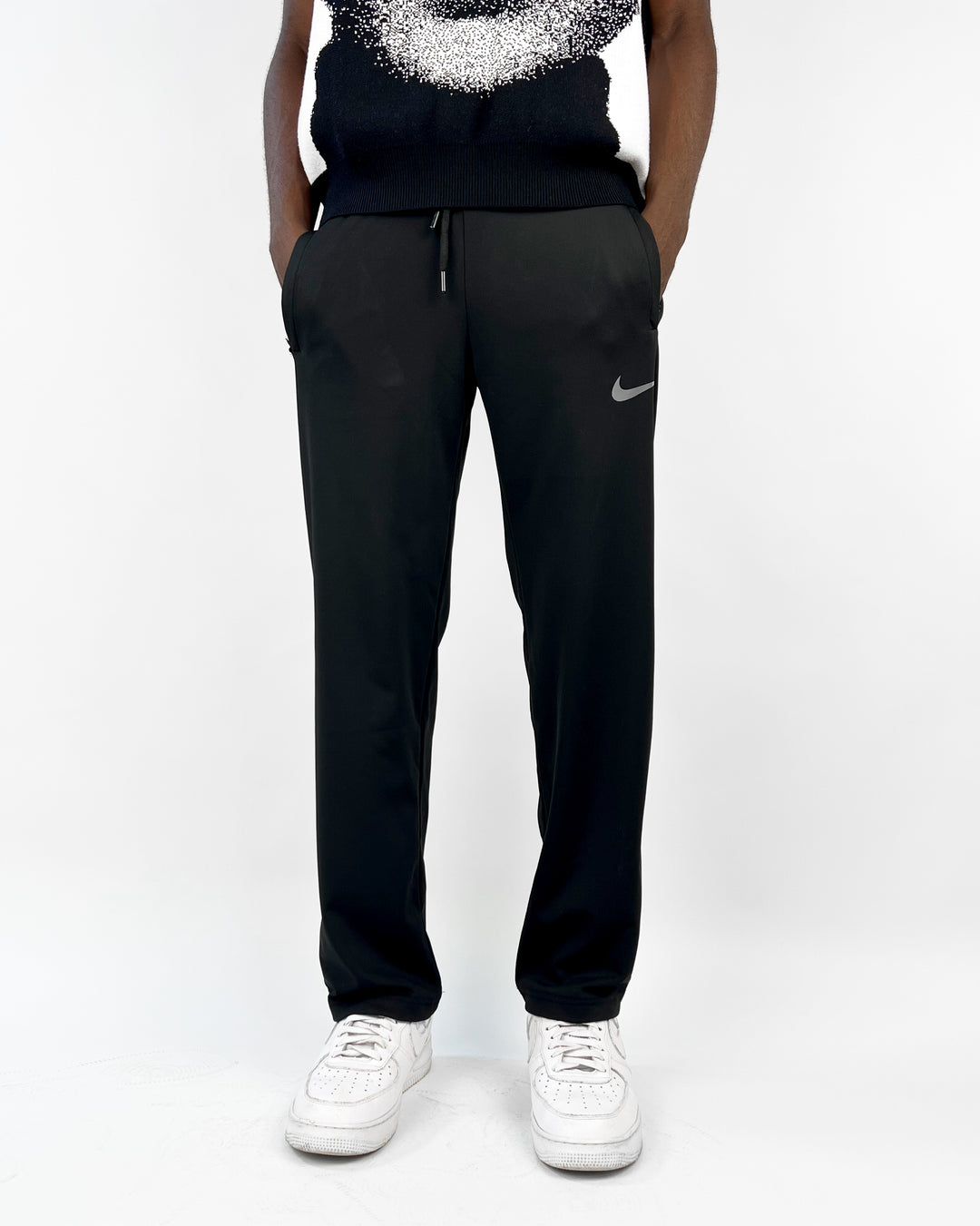 Nike swoosh track pants in black