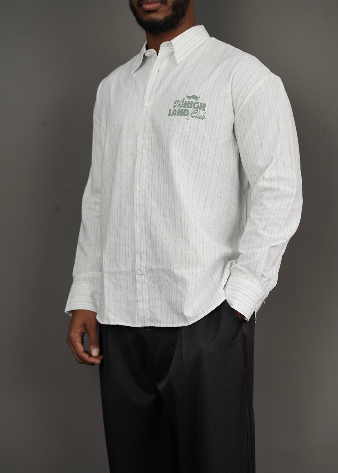 2512 High Land Striped Longsleeve Shirt in green