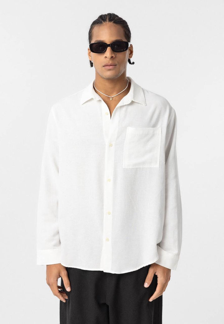 Essence of life oversized cotton shirt in white