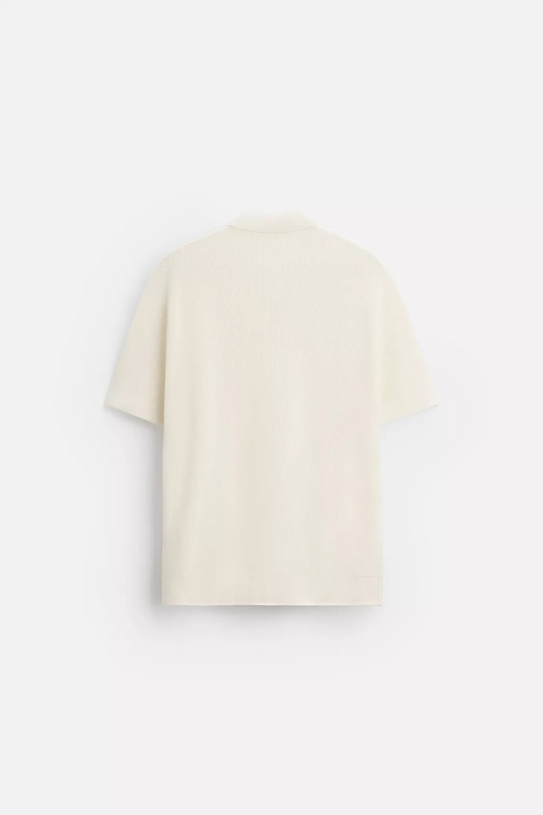 Garm Island Half Zip Textured Knit Polo in White