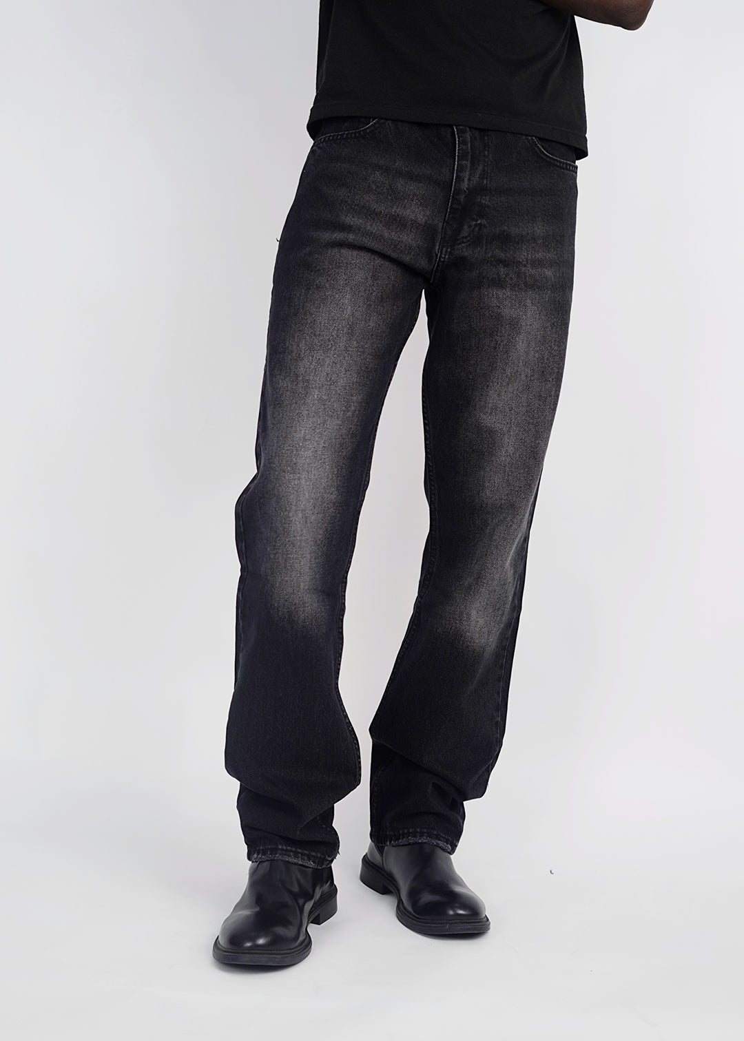 Difransel loose fit jeans in washed black