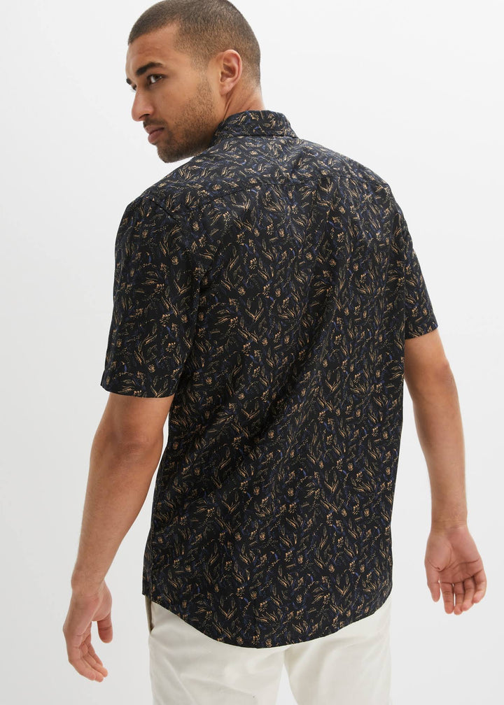 Bonprix floral print shirt in black