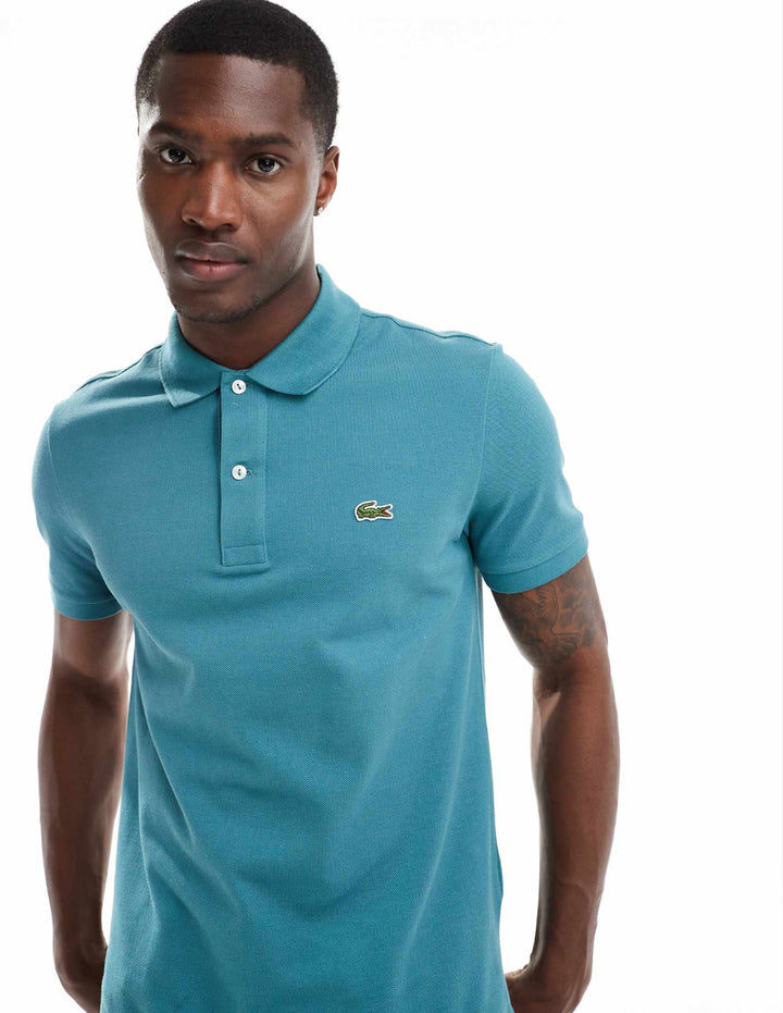 Lacoste Pique Polo in Peterol Blue