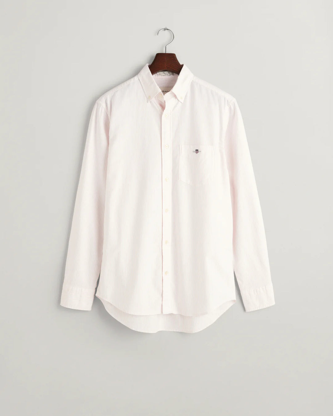 GANT Regular Fit Banker Stripe Classic Oxford Shirt in Pink
