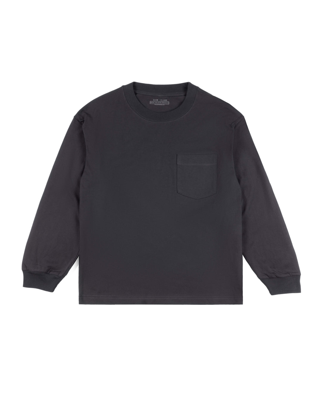 Garm Island Cotton Crew Neck Longsleeve in Anthracite Grey