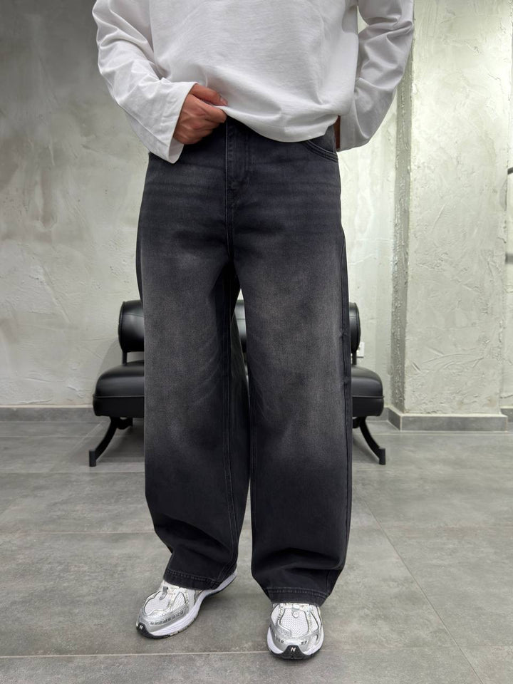 Difransel baggy jeans in washed charcoal