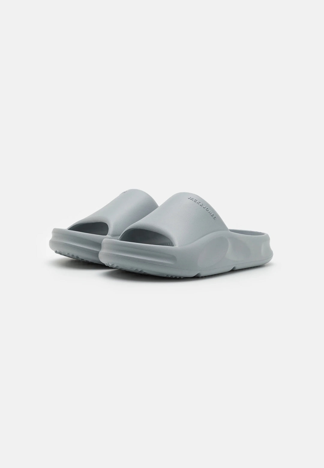 Jack & Jones Moulded Slides in Light Grey