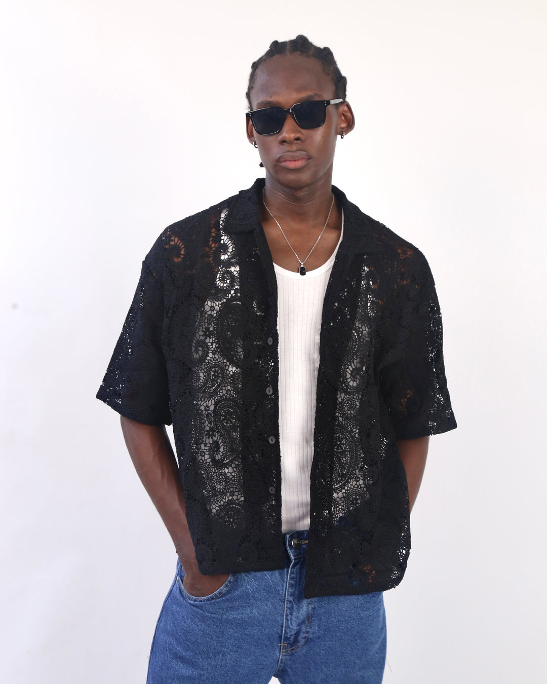 Garm Island Rico Crotchet Shirt in black