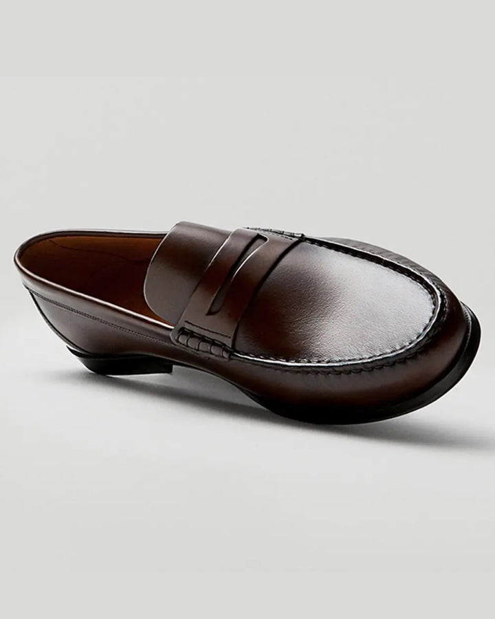 Garm Island Vintage Calf Leather Penny Loafers in Brown