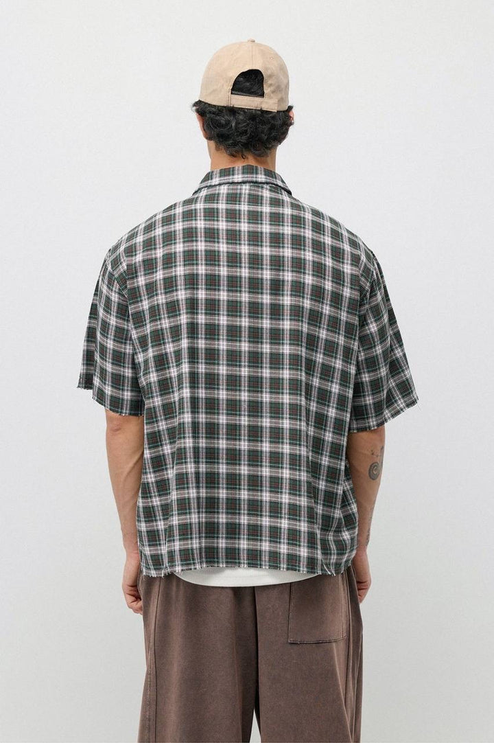 Vamos Plaid Short Sleeve shirt in Green