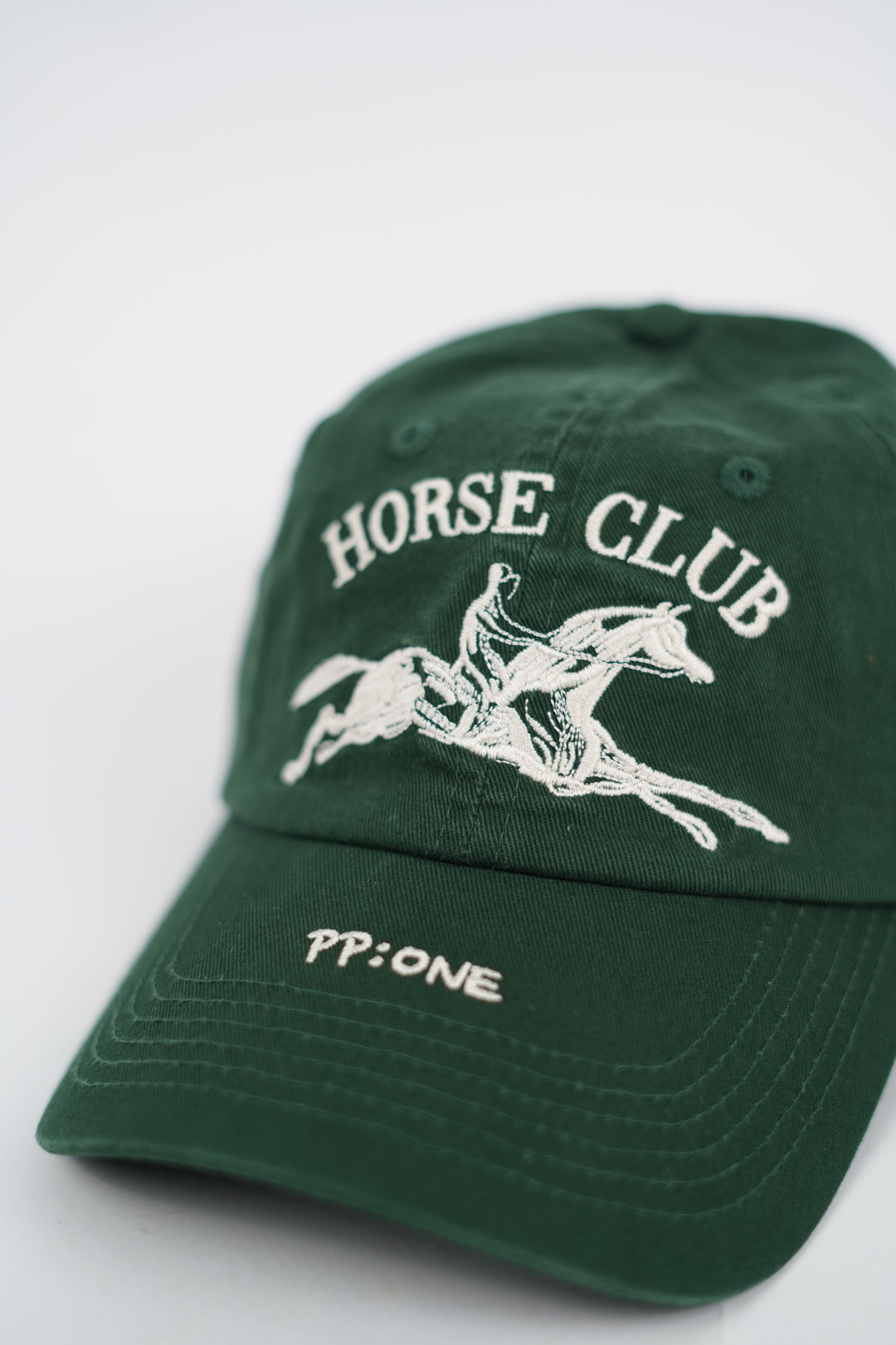 Embroidery Detail Adjustable Baseball Cap in green