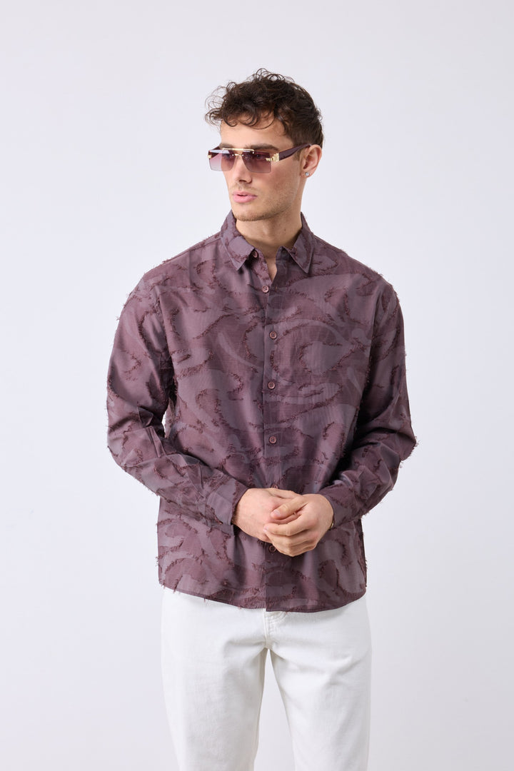 2512 Feather Longsleeve Shirt in Brown