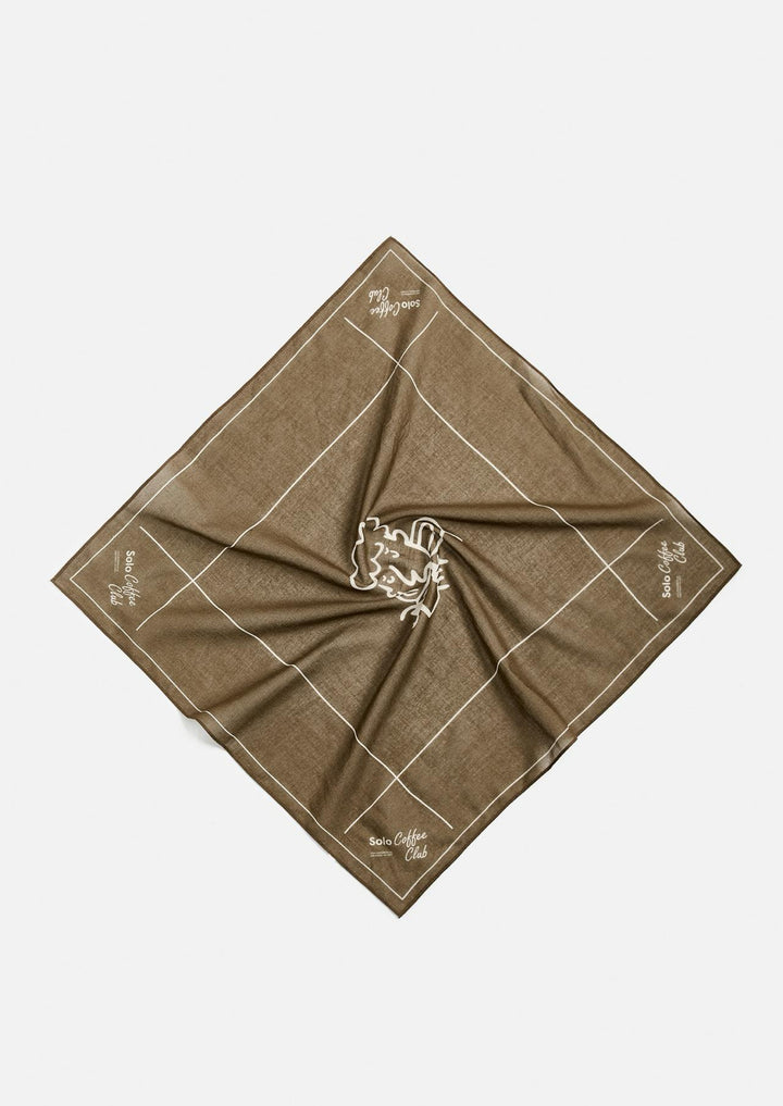 ZARA PAISLEY LOGO BANDANA IN BROWN