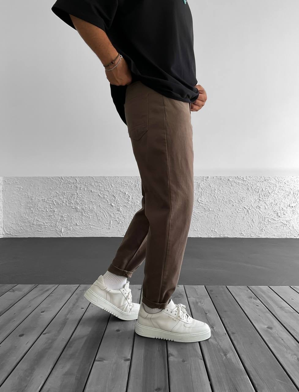 Difransel banan jeans in coffee brown