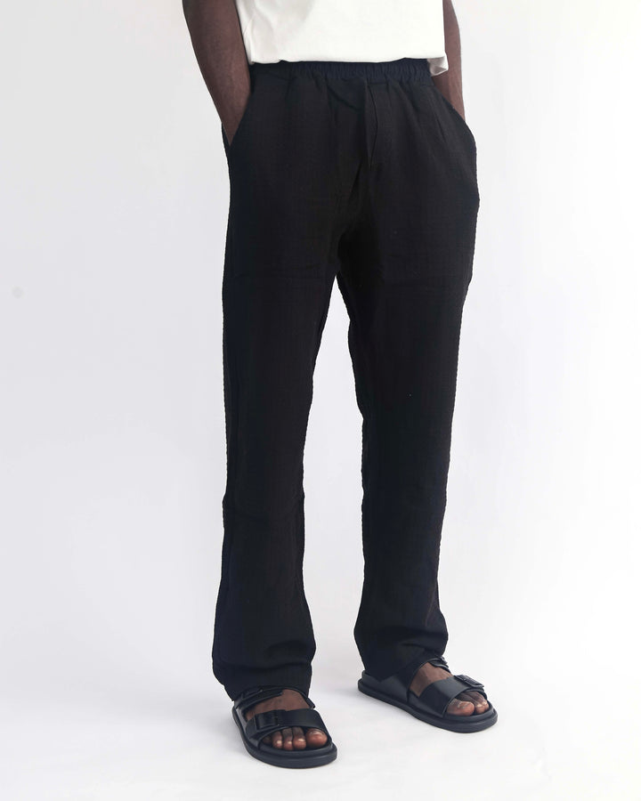 Willian waffle pant in black