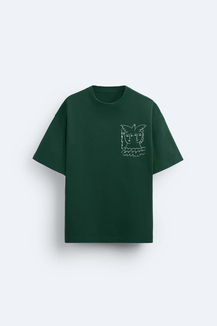 Garm Island Picasso Love and Peace T-shirt in green