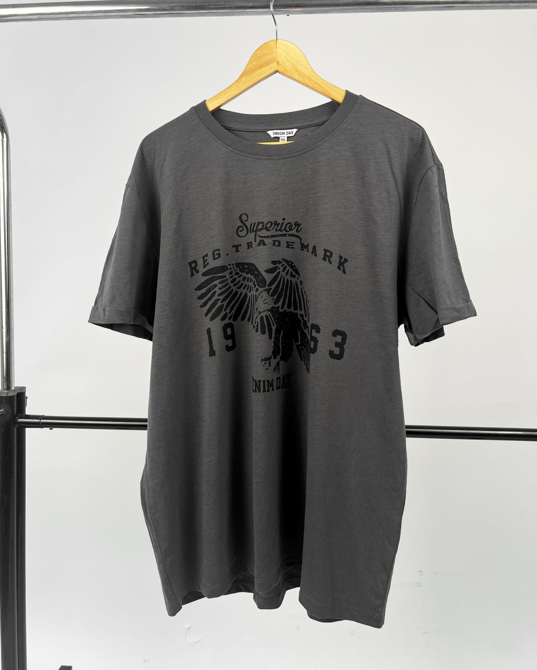 Denim Day Eagle print T-shirt in gray