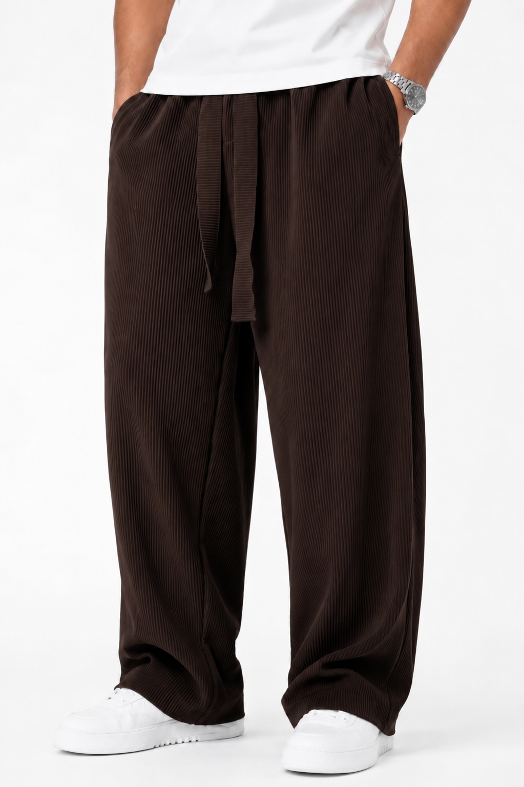 2morrow Belt Detail Pants in Brown