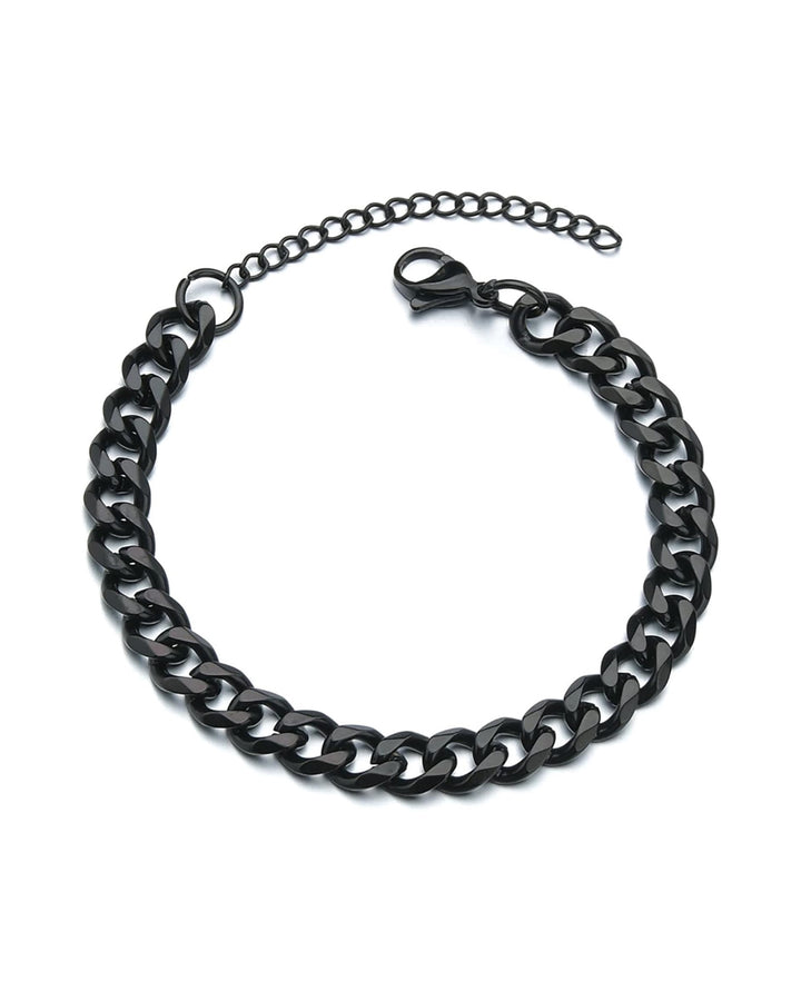 Cuban link bracelet in gun black