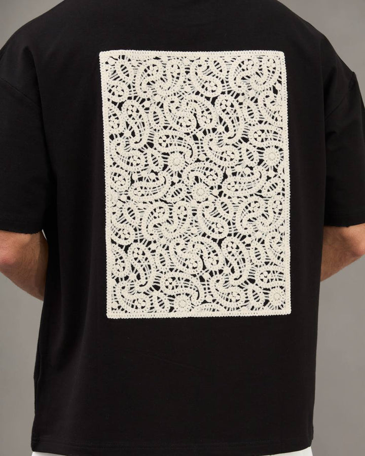 2morrow embroidered paisley T-shirt in black