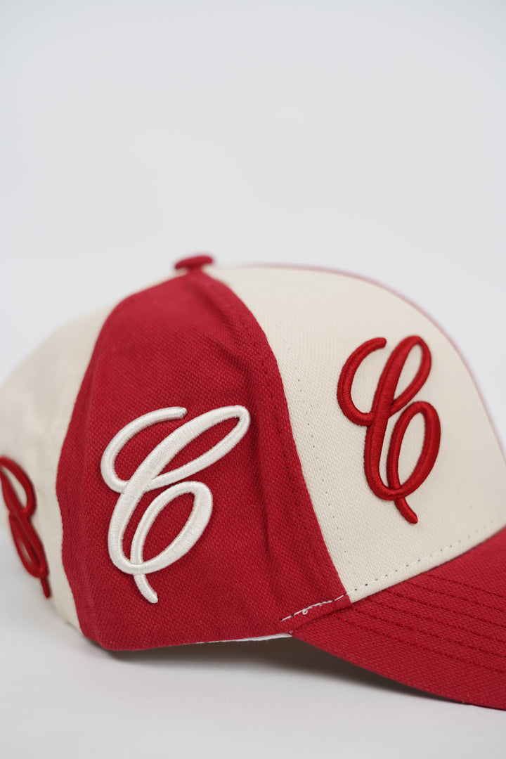 Caliente Logo Two toned Baseball Cap in Red