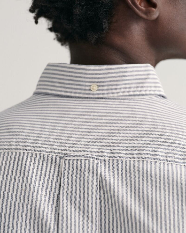 GANT Regular Fit Banker Stripe Classic Oxford Shirt in Grey