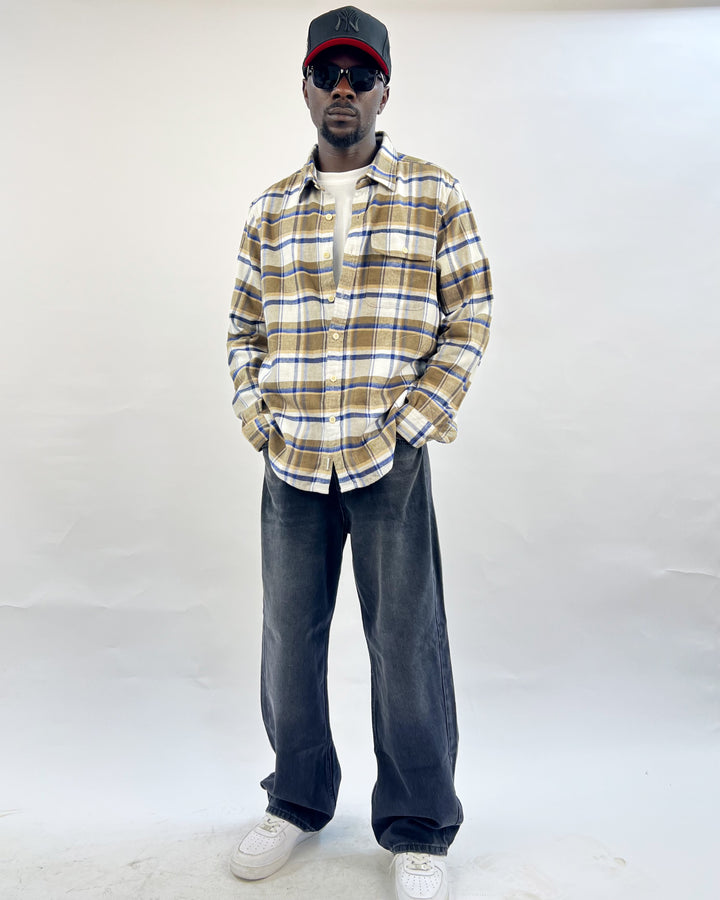 Men’s yellow plaid shirt