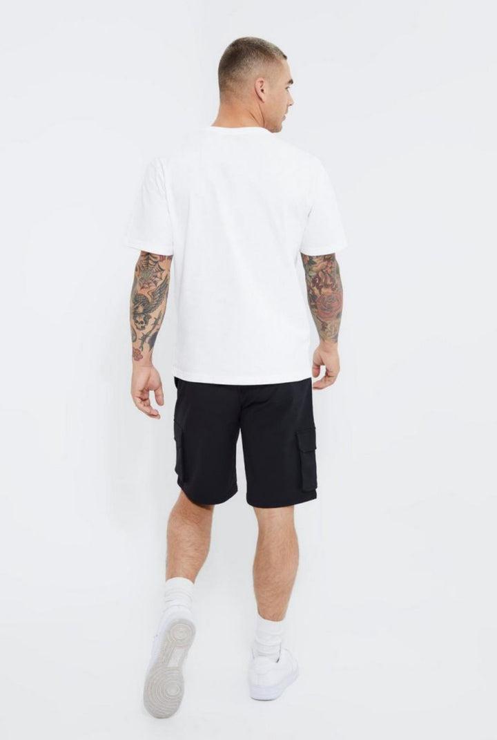 BOOHOOMAN Elastic Relaxed Cargo Stretch Short - black
