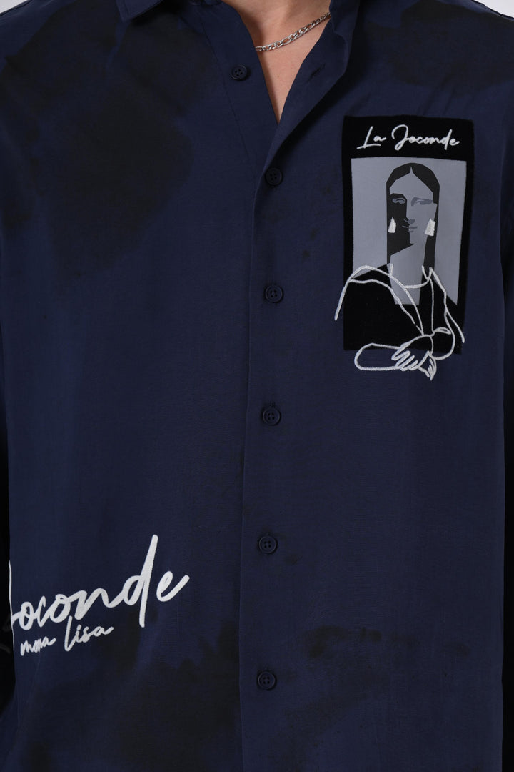 2512 All Over Loose Fit Shirt in Blue