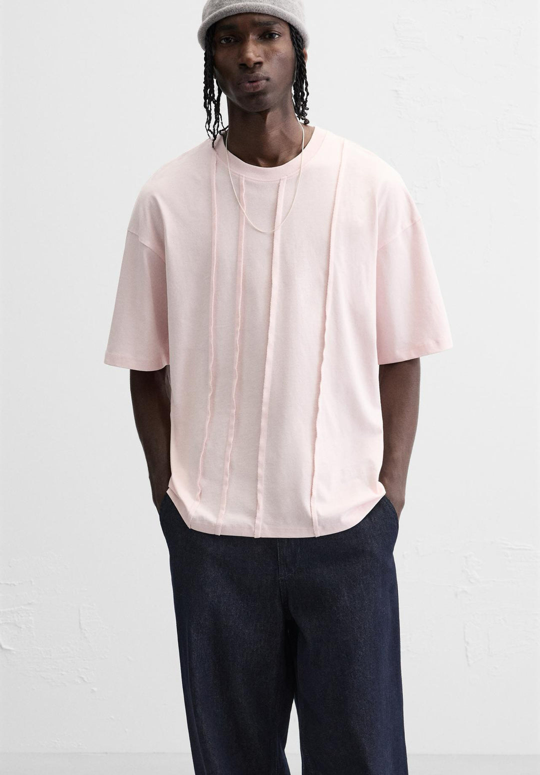 ZARA T-SHIRT WITH SEAM DETAILS