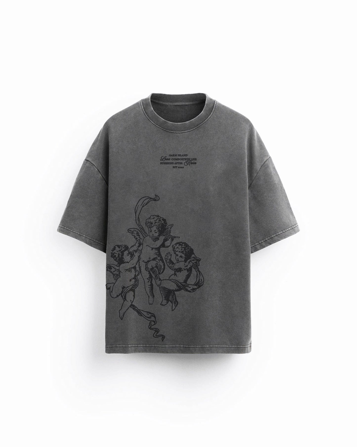 Garm Island Cherub T-shirt in washed grey
