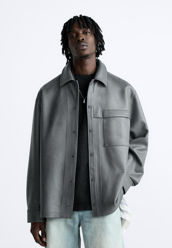 ZARA FAUX SUEDE OVERSHIRT
