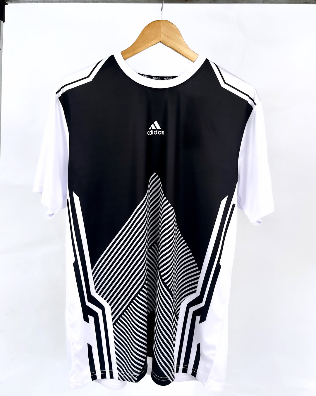 Adidas black and white logo sports t-shirt