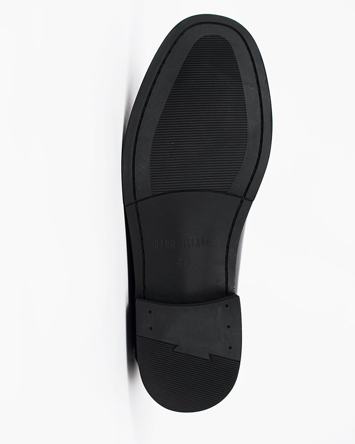 Garm Island Vintage Calf Leather Penny Loafers in black