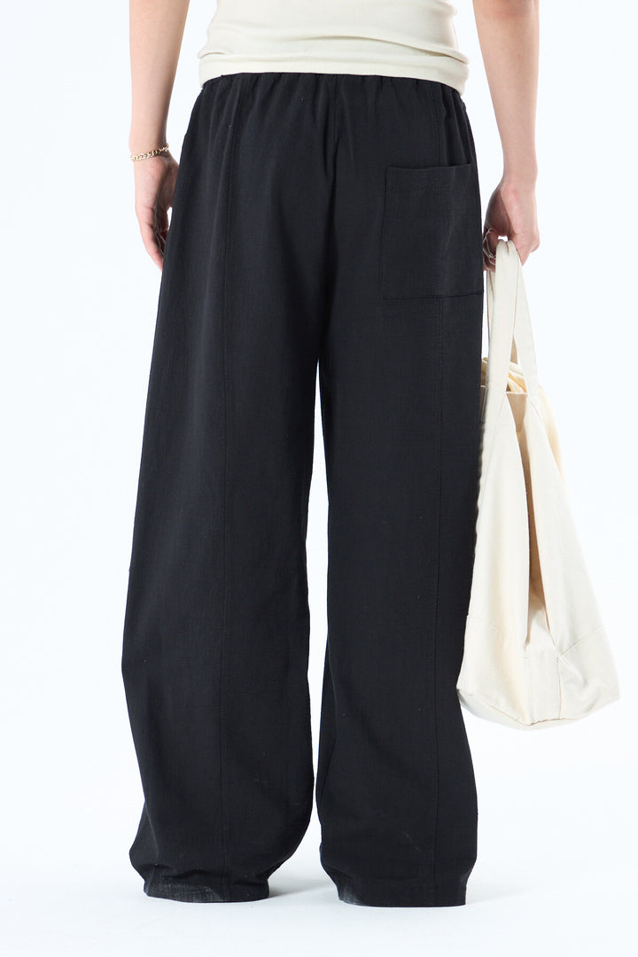 Vamos Baggy Linen Pants in Black