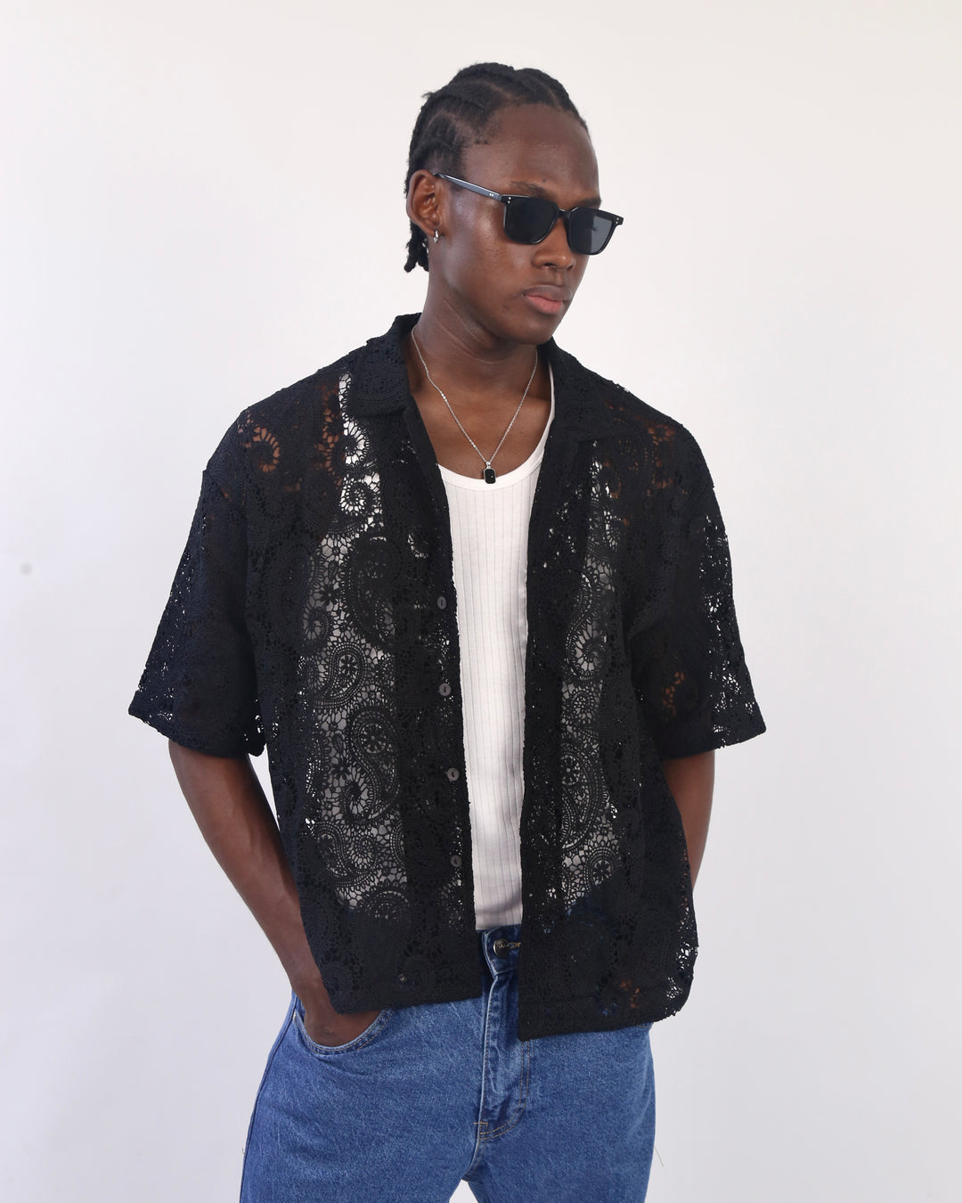 Garm Island Rico Crotchet Shirt in black